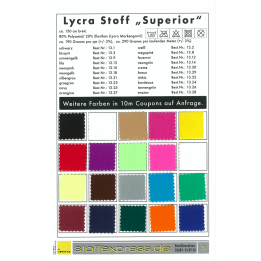 Lycra Stoff Superior uni / Badestoff / Spandex Stoffmusterseite 3